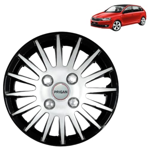 Image of PRIGAN Rapid (15 Inch Only) Black Silver Wheel Cover 15 inch for Rapid (Set of 4 Pcs) (Press Fitting) Model- Camry DC 15