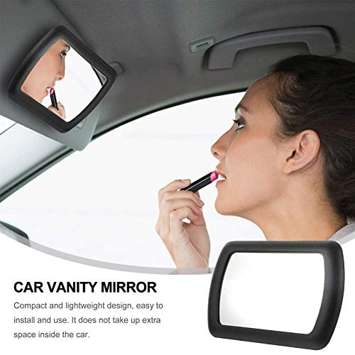 Sun Visor Mirror Clip On, Silence Shopping Car Makeup Vanity Mirror Car Cosmetic Mirror Sun-Shading Mirror Black Auto Supplies 11Cm/4.3''X7Cm/2.7'' 1 Pc (Black) #TOP4
