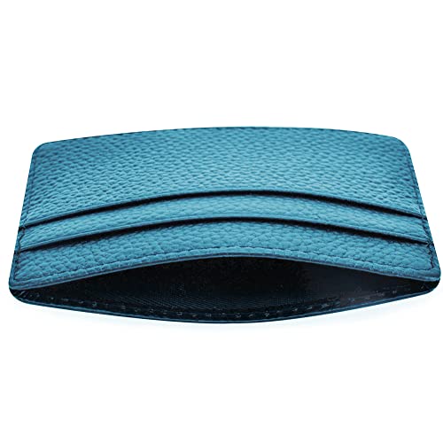EASTNIGHTS Credit Card Holder Slim Wallet Leather Minimalist Wallet with ID Window (blue)
