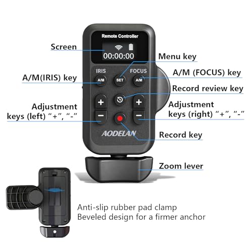 Image of Updated Wireless Camcorder Remote Control Zoom Controller with LANC or Remote Jack (2.5 mm),Lens Zoom Focus Iris Camera Control Compatible with Canon XA50 XA55 XF405 G60 G26 /Sony NX80, NX3,NX200