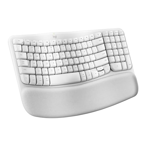 Logitech Wave Keys for Mac, Wireless Ergonomic Keyboard with Cushioned Palm Rest, Comfortable Natural Typing, Bluetooth Keyboard, Easy-Switch, Optimized for Mac, Apple, iPad - Off White by Logitech - Used condition - CA$55.84