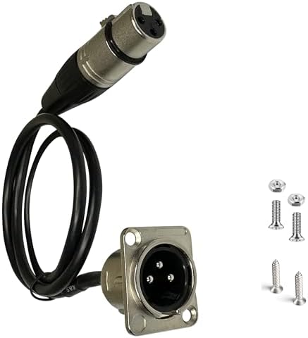 DIYTECH XLR Pass Through Cable, Male to Female, Solderless Panel Mount