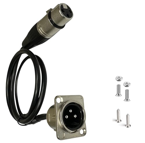 DIYTECH Premium XLR Pass Through Cable, No Solder, for Stage Box, Patch Panel, Floor Box - No Solder for Pro Audio Installations (Male to Female)