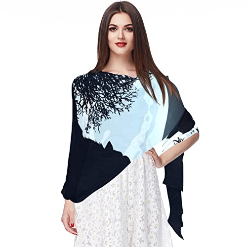Châle long en mousseline de soie, foulard fin et fluide