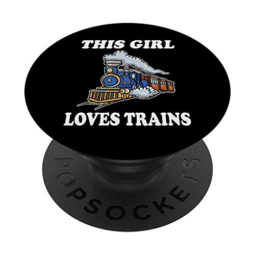 This Girl Loves Train Lover para mujeres PopSockets PopGrip: Agarre intercambiable para Teléfonos y Tabletas