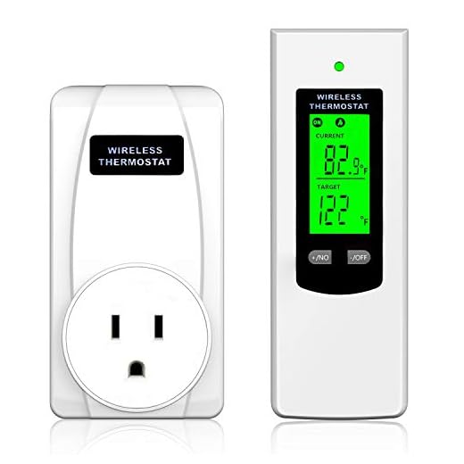 Hycency Programmable Wireless Plug in Thermostat Outlet, Electric Thermostat Controlled Outlet with Built-in Temperature Sensor Remote Control (White)