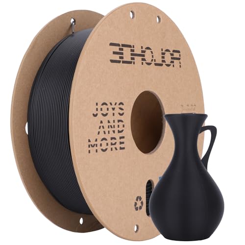 Image of 3DHoJor Matte PLA Filament 1.75mm, Upgrade Matte 3D Printer PLA Filament, 1KG Cardboard Spool 3D Printing Filament for 3D Printers(Matte Black)
