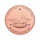 BKMAMLAB 1-Pack 99.99% Pure Copper Bird Bath Purification Disk,Copper Disc with Stable Triple-Point Support,Fits All Outdoor Bird Baths(Round)