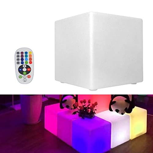 AUYART Tabouret Cube Lumineux Réglable 7 Couleurs Avec Télécommande – Couleurs De Lumière Led Réglables Siège De Chaise 3,6 w Convient Pour La Maison,...