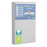 Simmons Kids Silver Nights Dual Sided 2-Stage Baby Crib Mattress and Toddler Mattress - GREENGUARD Gold – Waterproof - Sustainably Sourced Core Fiber Core, Grey