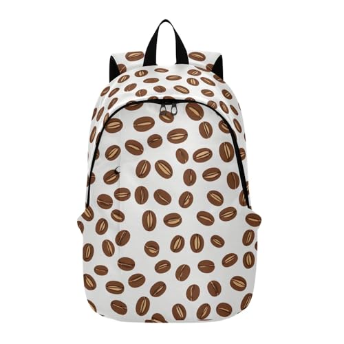 MCHIVER Travel Backpack Colored Brown Coffee Bean Simple Casual Daypack Backpacks Lightweight Carry on Bag Water Resistant Hiking Backpack for Women Men