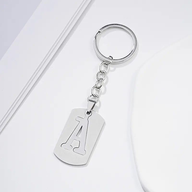AutopulssePremium Alphabet Initial Metal Keychain with Key Ring (Pack of 1)