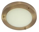 Schutzklasse IP44 Rondo Badezimmer-Deckenleuchte, G9-Glühbirne, Messing-Antik-Optik