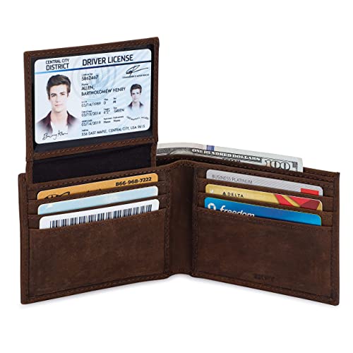 Premium RFID Men's Leather Bifold Wallet | Timeless Design, Full-Grain Leather, RFID Protection, Brown2