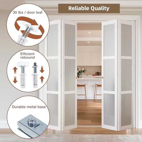 Bifold Door Hardware Kit, 24-Inch Bi-fold Closet Door Track Kit Bifold Closet Door Hardware Kit Folding Door Hardware Repair Replacement Tool Kit - Image 5