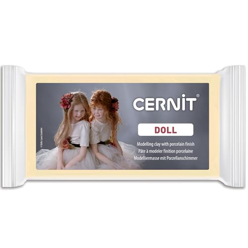 CERNIT CE0950500744C - Un Pain de Pâte Polymère Translucide DOLL - Pâte à Modeler à Cuire - Couleur amande - Bloc de 500 g