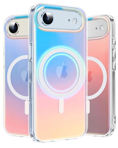 Coque compatible Magsafe 17 Air avec protection antichoc et effet holographique irisé