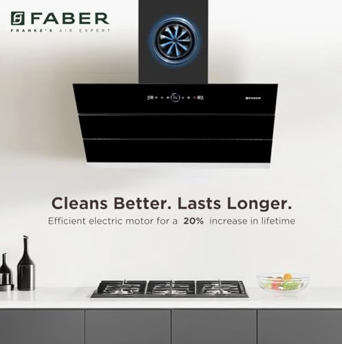 Image of Faber Comet 90cm 1600m /hr BLDC Autoclean Filterless Slant Chimney| Built In Oil Collector|Touch & Gesture Control| 12Yr Motor, 5Yr Comprehensive Warranty by Faber | HOOD COMET FL HC SC BK IN 90