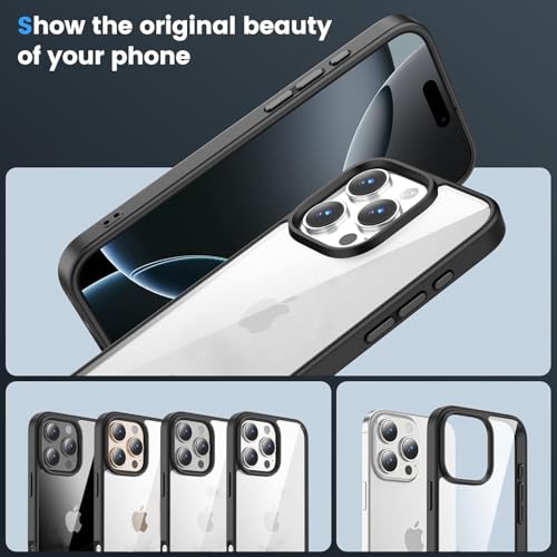 Image of EGOTUDE Case for iPhone 16 Pro, Polycarbonate Hard Back Transparent Cover, Anti-Yellowing