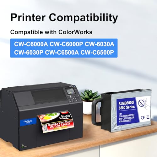 QUEENPRINT High speed printing SJMB 6500 6000 Maintenance Box Cartridge Waste Box Compatible with ColorWorks （CW-C6000A CW-C6000P CW-6030A CW-6030P CW-C6500A CW-C6500P） C33S021501 Printers