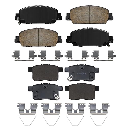 Image of Detroit Axle - 4pc Front & Rear Ceramic Brake Pads for 13-17 Honda Accord | Ceramic Copper-Free Brake Pads w /Hardware 2013 2014 2015 2016 2017 Replacement