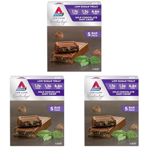 Atkins Endulge Low Carb Milk Chocolate Mint Crisp Bar 30 g (Pack of 15)