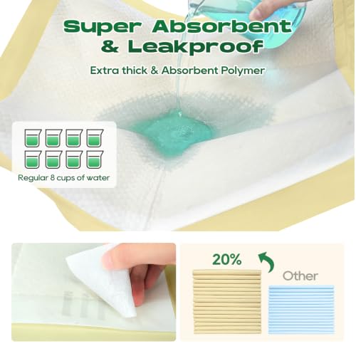 Image of Bamboo Puppy Pads X-Large 28 inchx34 inch 60 Count with Adhesive Tabs