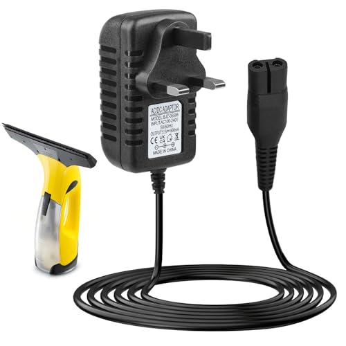 5.5V Charger for Karcher Window Vac Cleaner WV1 WV1 Plus WV2 WV2 Plus WV5 WV5 Premium WV55 WV60 WV70 WV75 Plu s Window Vacuum Cleaner Replacement Power Lead Plug Charging Cable 1.5M