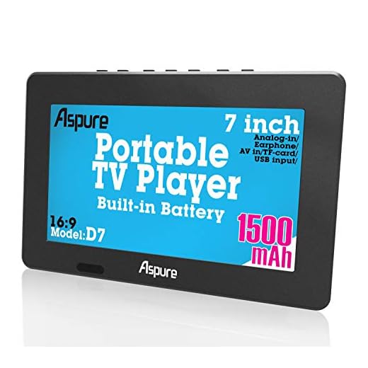 LEADSTAR 7 Inch Portable Small Digital ATSC TFT HD Screen Freeview LED TV for Car,Caravan,Camping,Outdoor or Kitchen.Built-in Battery Television/Monitor with FM, Multimedia Player Support USB