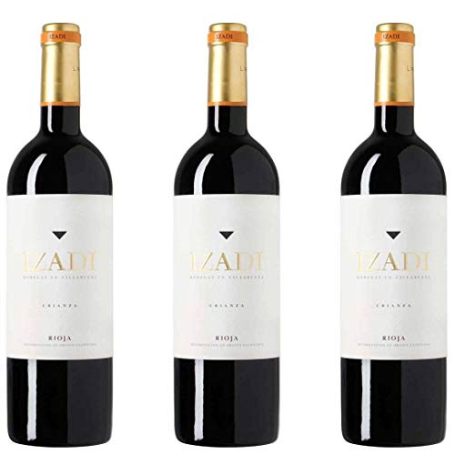 Izadi Vino Tinto Crianza - 3 botellas x 750ml - total: 2250 ml