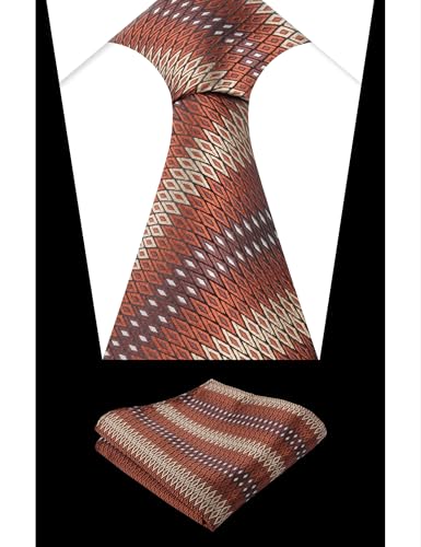 Image of Alizeal Mens 3.15'' Gradient Novelty Pattern Tie Set with Pocket Square Casual Color Tie Set