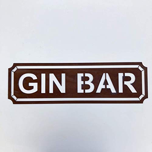 RW Vintage and Hire Gin Bar Letrero de Metal Oxidado, Arte de Pared para el hogar, jardín, Tiendas, Bares, decoración Interior, Placas y señalización Cover
