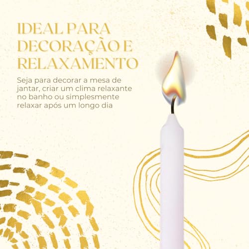 PACOTE COM 30 VELAS PALITO VOTIVA PARAFINA PURA - VELAS DE ALTA DURABILIDADE (AZUL CLARO)