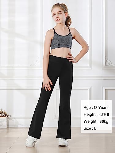 Stelle Girl's Flare Leggings with Pockets High Waisted Bootcut Yoga Pants Kids Dance Bell Bottoms Leggings - Image 6