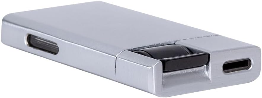 Vertigo Carrera Single Torch Flat Flame Lighter (Without Lighter Fluid) (Silver)