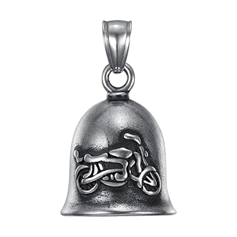 BOBIJOO JEWELRY - Protection Biker Motorcycle Bell Birthstone 316L Steel Antiqued Matte Biker Bike Cover