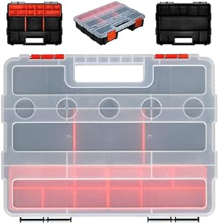 Tool Box Organizer, Plastic Storage Box Tool Organizer,Small Parts Organizer, with Removable Dividers(20x30cm)