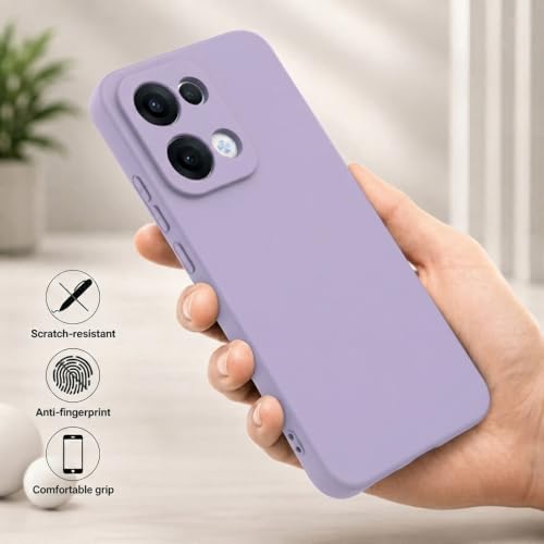 Image of Back Cover for Oppo Reno13 5G | Full Camera Protection | Premium Liquid Silicon Case | Flexible Bumper Case for Oppo Reno13 5G (Purple)