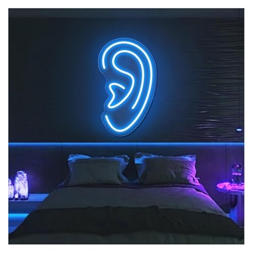 Lampe néon décoration murale oreille humaine lumineuse et réglable pour salon et bureau