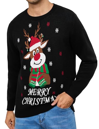 Gyabnw Pullover Herren Winter Weihnachts Strickpullover Langarm...