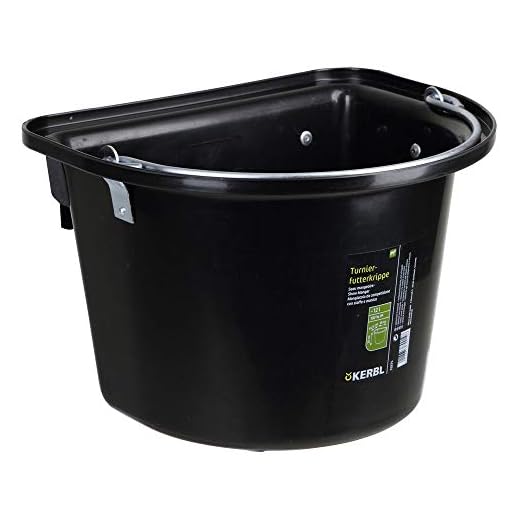 Kerbl Seau Mangeoire avec Anse pour Cheval Noir 12 L