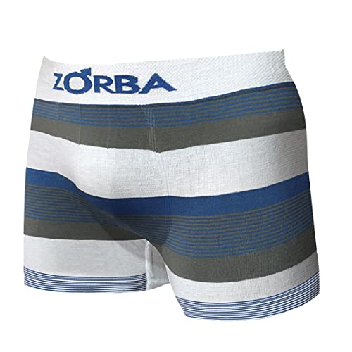 Kit com 06 Cuecas Zorba Boxer Listrada 847 Branco – P