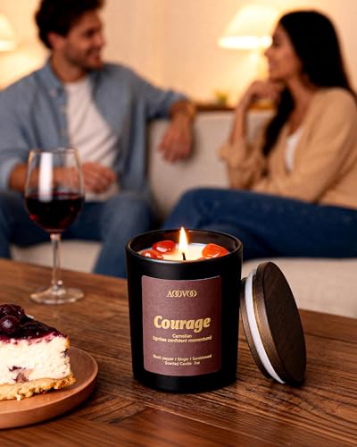 Image of AOOVOO Crystal HEAL Candles Set - 4 Pack Candles for Home Scented | Candle with Crystals, Obsidian for Resilient /Tiger's Eye for Focused /Carnelian for Courage /Smoky Quartz for Grounded