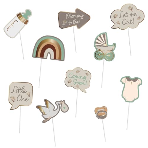 Folat 25020 Baby Shower Deko, Babyparty, Grün, WeißPhotobooth Set -...