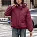 Womens Hooded Softshell Jacket Winter Windproof Warm Zip Up Short Coat Lightweight Casual Daily Outerwear