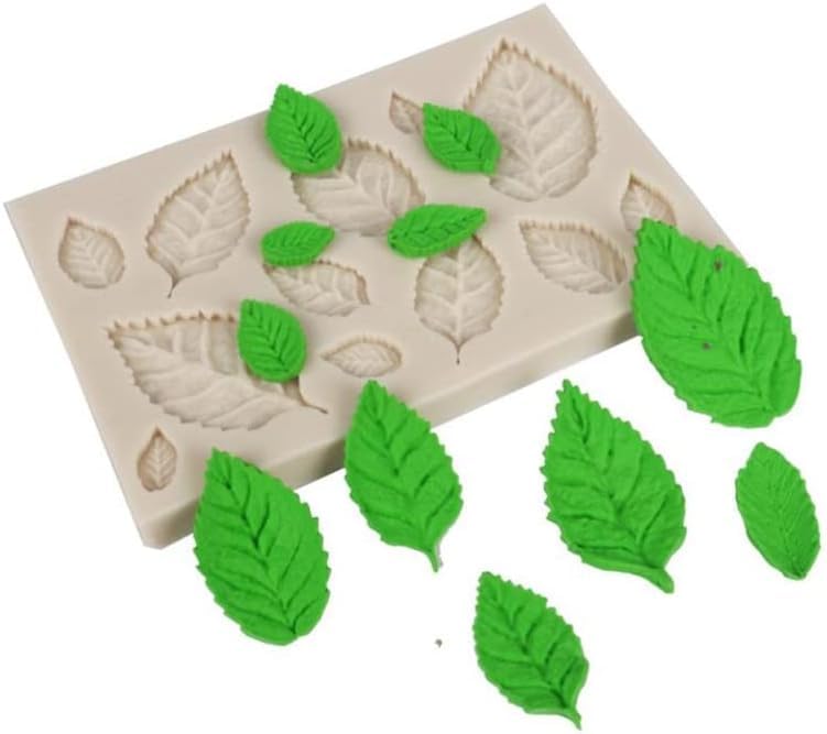 Hominas Fondant Cake Mould, Molde de Silicona con Forma de Hojas Molde de Pastel de Fondant de Hojas de Silicona 3D para Hornear Pasteles