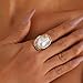 XUN Zhe Baroque Pearl Ring for Women - Adjustable Irregularity Statement Ring - Vintage White Big Faux Pearl Finger Ring - Fashion Wedding Jewelry (Gold)