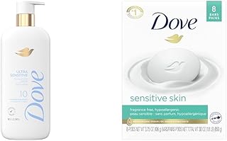 Fragrance Free Body Wash Ultra Sensitive 10 Ingredients 18.5 oz Beauty Bar Fragrance Free Hypoallergenic Sensitive Skin 3.75 oz (Pack of 8)