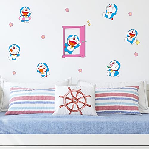 Cartoon Magic Machine Cat Wall Decals Kids Room Wall Decor Removable Vinyl Anime Wall Stickers For Doraon Bedroom Baby Room Wall Art Decor #TOP30