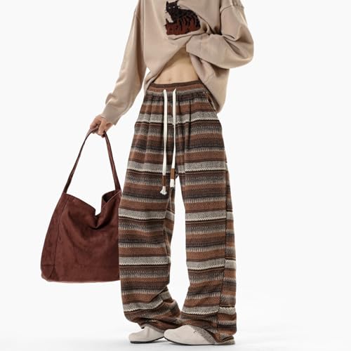 Seidarise Men's Bohemian Striped Wide - Leg Pants with Drawstring Waist, Comfortable & Versatile for Casual Wear2